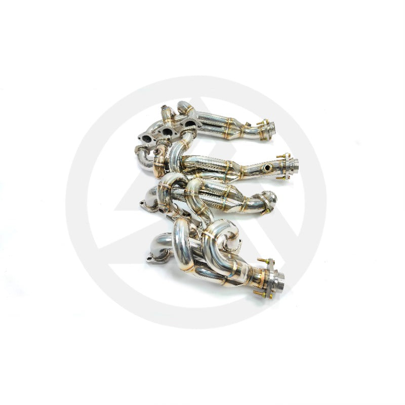 GF High Performance Free Flow Stainless Steel Exhaust Manifold Header for Ferrari 599 GTB/GTO 6.0L V12 Straight Pipe Headers