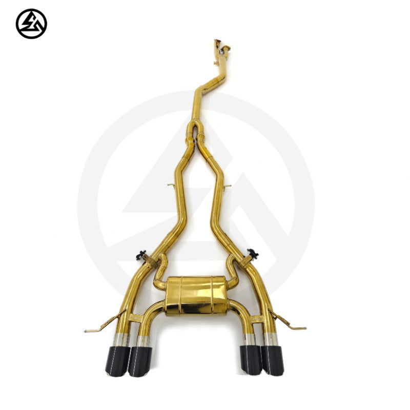BMW M3 G80/M4 G82 S58 3.0T Gold-Plated SS304 Valvetronic Catback Exhaust with Valved Muffler, B2B Wholesale