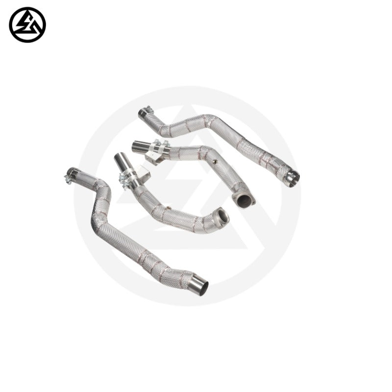 GF Free Flow Downpipe for Mercedes-Benz E63 AMG W212 Straight Downpipe Exhaust Heat Shield Straight Pipe