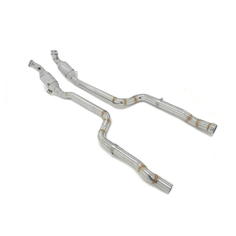 GF High Flow Catted Downpipe for Mercedes-Benz E350 E400 E63 AMG W212 High Flow Downpipe Exhaust Heat Shield