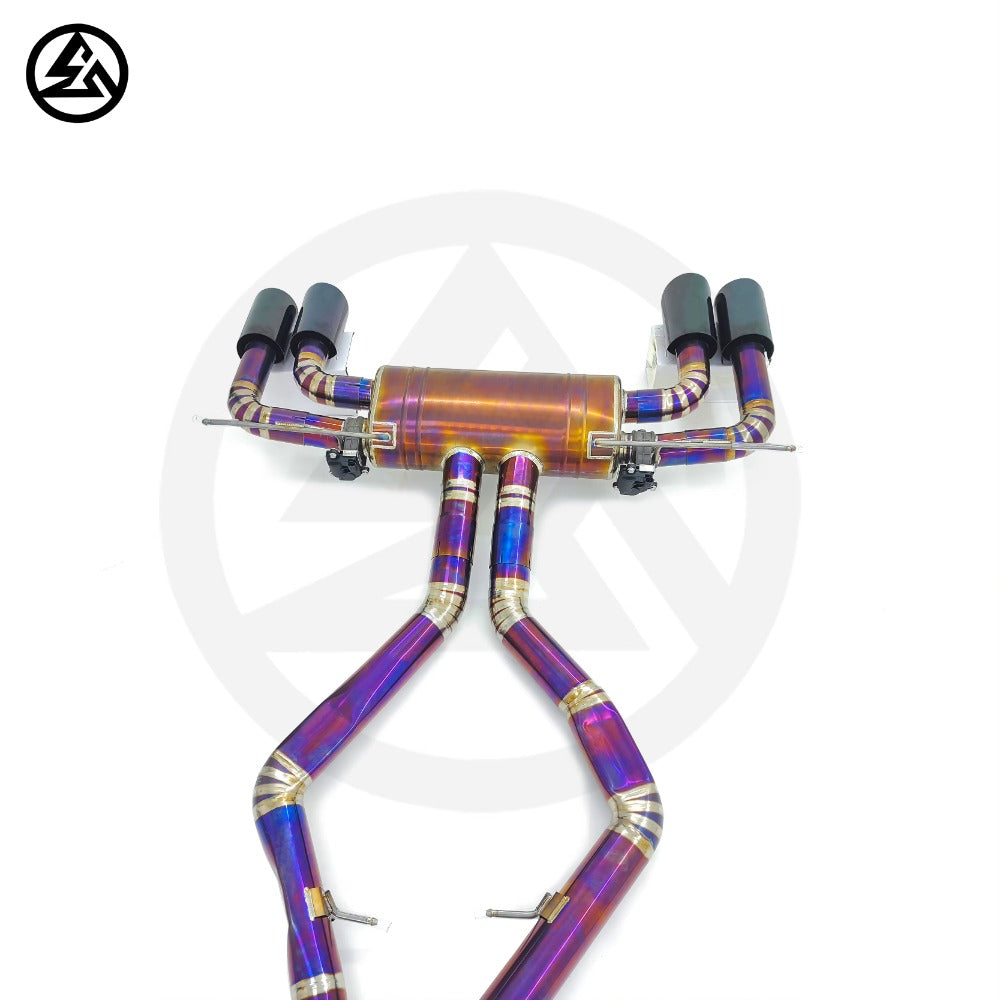 GF High Quality Titanium Valved Catback Exhaust for BMW X5M X6M F85 F86 4.4T 76MM Muffler Exhaust System Axleback