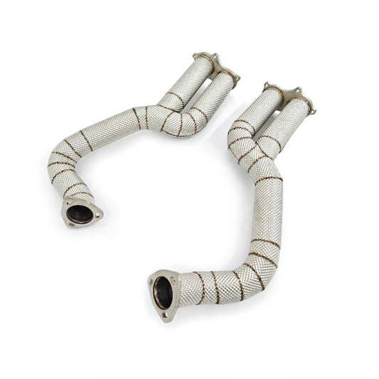 GF High Quality Straight Pipe Downpipe for Porsche 718 Cayman GT4/Spyder/GTS 4.0L 2020- Over Axle Link Pipes Header