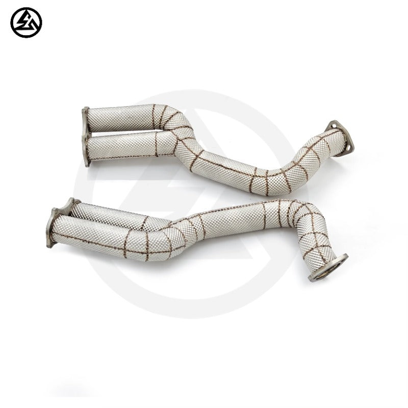 GF High Quality Straight Pipe Downpipe for Porsche 718 Cayman GT4/Spyder/GTS 4.0L 2020- Over Axle Link Pipes Header