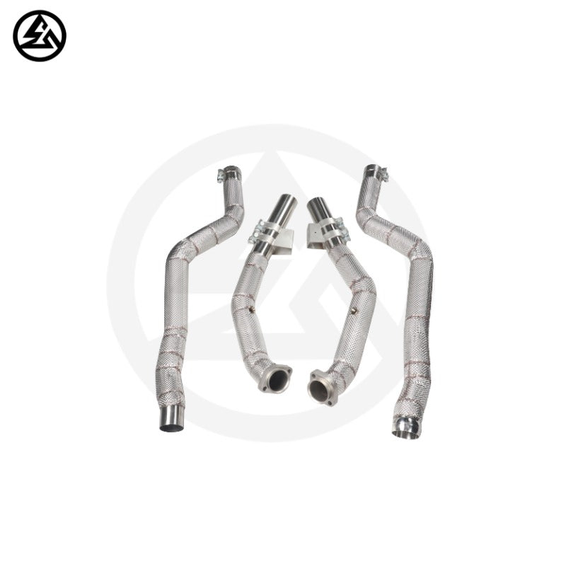 GF Free Flow Downpipe for Mercedes-Benz E63 AMG W212 Straight Downpipe Exhaust Heat Shield Straight Pipe
