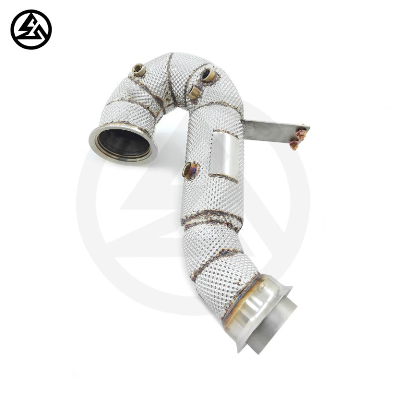 GF High Quality Sport Downpipe for Mercedes Benz C200 C260 C300 W206 1.5T Downpipe Exhaust With Heat Shield Straight Pipe