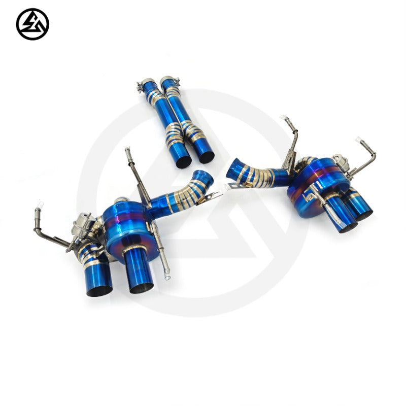 GF Titanium Exhaust for Ferrari 812 Superfast/GTS/Competizione 6.5L V12 X-pipe Valved Axle Back Muffler Exhaust