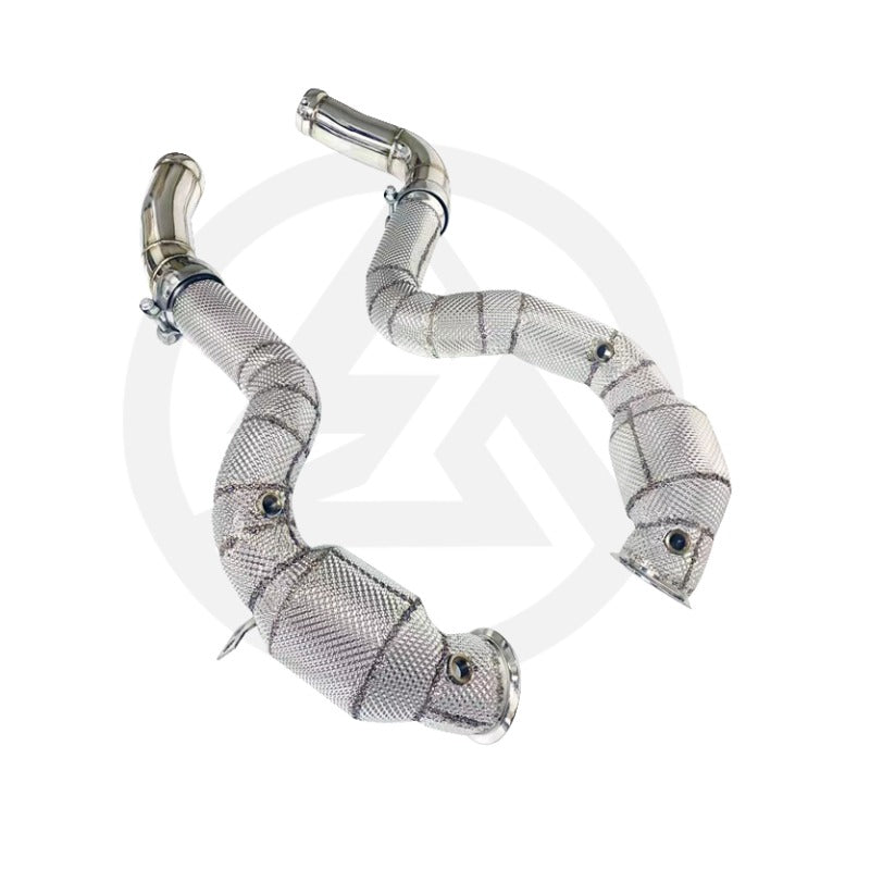 GF Stainless Steel Catted Downpipe for Mercedes-Benz AMG GT63/GT63S /E63S W213 4.0T High Flow Downpipe Exhaust With Heat Shield