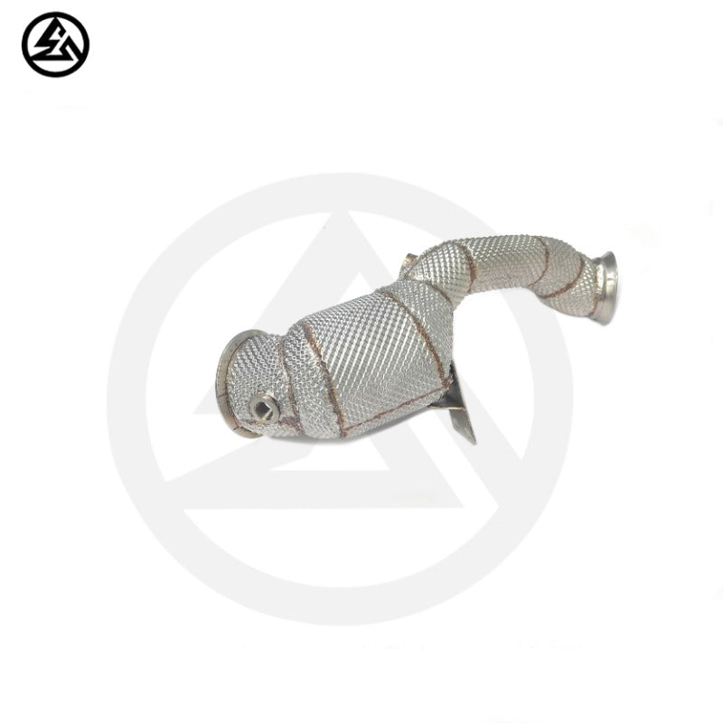 GF High Flow Sport Cat Downpipe for Mercedes Benz C200 C250 C300 W205 2.0T Downpipe Exhaust With Heat Shield