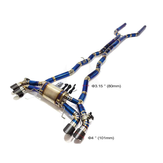 GF Titanium Valved Catback Exhaust for BMW M8 F92 4.4T Valved Muffler Exhaust System Axleback With Remote Control