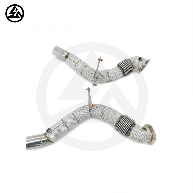 GF High Performance Free Flow Downpipe for Ferrari 488 Spider GBT Pista 3.9T Straight Downpipe With Heat Shield