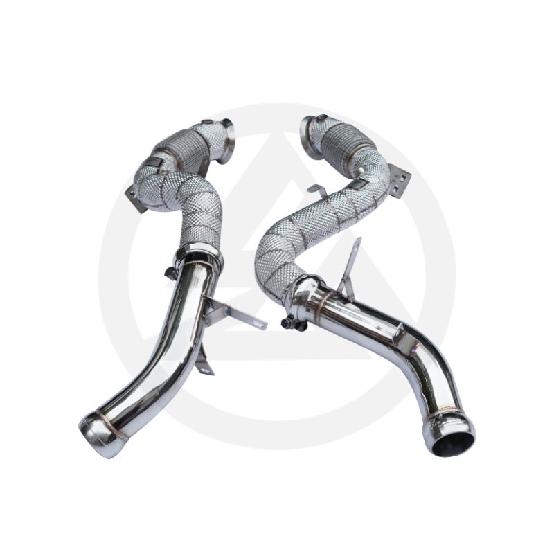 GF Stainless Steel Catted Downpipe for Mercedes-Benz AMG GT63/GT63S /E63S W213 4.0T High Flow Downpipe Exhaust With Heat Shield