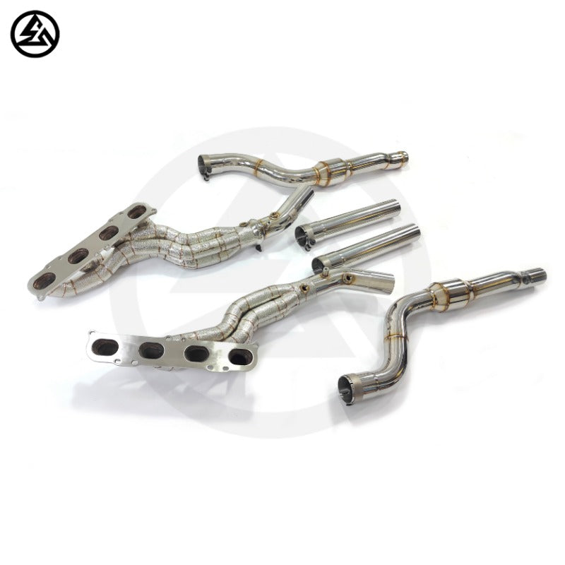 GF Free Flow Stainless Steel Manifolds Headers for Mercedes-Benz C63 AMG W204 6.2L V8 Downpipe Auto Performance Parts