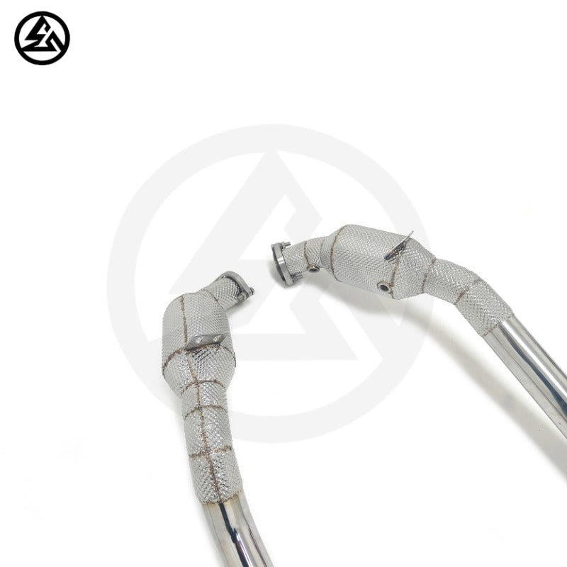 GF High Flow Catted Downpipe for Mercedes-Benz E350 E400 E63 AMG W212 High Flow Downpipe Exhaust Heat Shield
